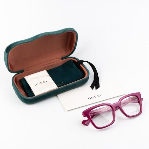 NEW Gucci GG1728O 004 Red Pink Square Women Eyeglasses - Picture 9 of 10